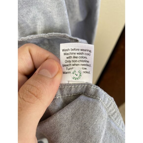 Sonoma Mens Perfect-Length Button-Down Shirt Castlerock Gray Standard Fit L NEW - Picture 5 of 8